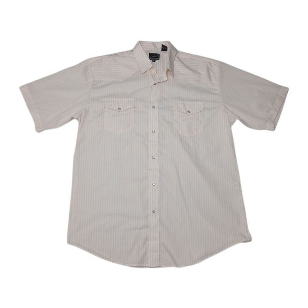 Roper Men's XL Shirt Pearl Snap Short Sleeve Polyester Cotton Pockets